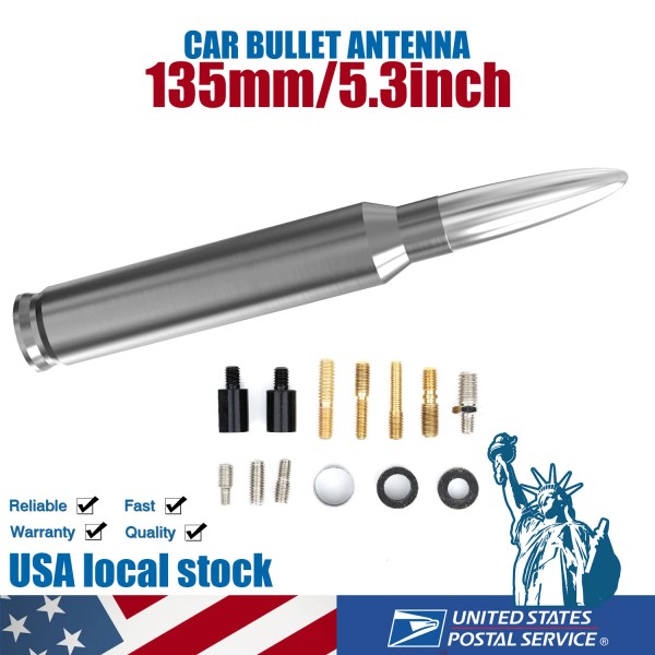 Modigt 5.3" SILVER ALUMINUM BULLET ANTENNA SUITABLE FOR NISSAN 1998-2022