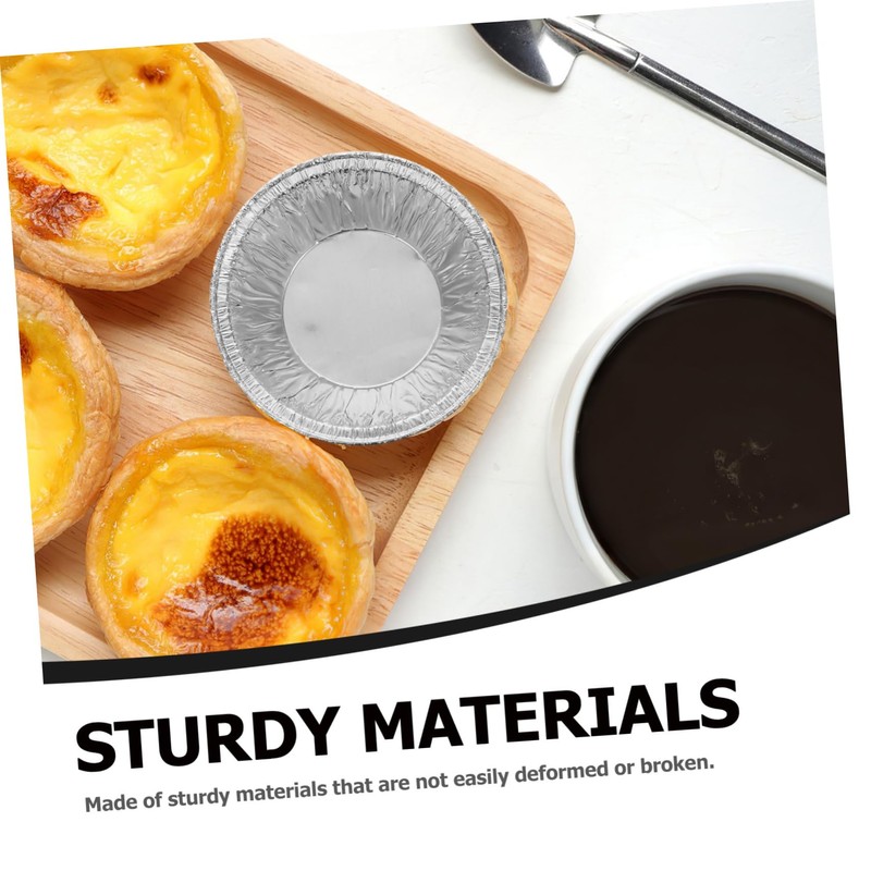 Gatuida 200Pcs Egg Tart Molds Round Foil Trays Baking Cups