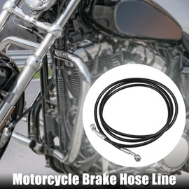 X AUTOHAUX Brake Hose Motorcycle Hydraulic Brake Line Oil Hose Pipe Fitting for ATV Motorcycle Motocross Racing Bike 180cm Black 1 Set