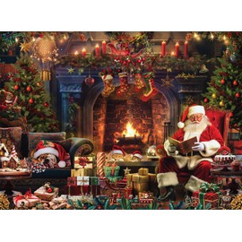 Buffalo Games - Country Life - Santa at Home - 1000 Piece Christmas Jigsaw Puzzle - Colorful Holiday Puzzles for Adults – Precision-Cut Pieces, Festive Artwork, Relaxing Winter Fun