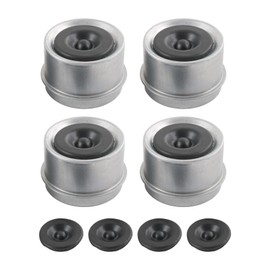 4pcs 1.98" Trailer Axle Dust Cap Cup Grease Cover Hub with Extra 4 Rubber Plugs for Most 2000 to 3500 Pound Axles Dexter Trailer Dexter EZ Lube Trailer Camper RV Boat Hub Cap 1.98 inch