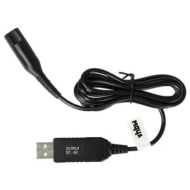 vhbw Charging Cable compatible with Braun Series 7 Typ 5417 Razor - Power Cable, 120 cm, Black