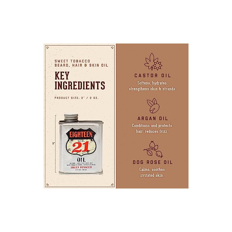 18.21 Man Made Aceite para Cabello, Piel y Barba, Aroma