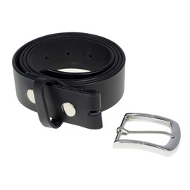 Milwaukee Leather MP7114 Men's Light Black Genuine Leather Belt with Interchangeable Buckle - 1.5 inches Wide - 40
