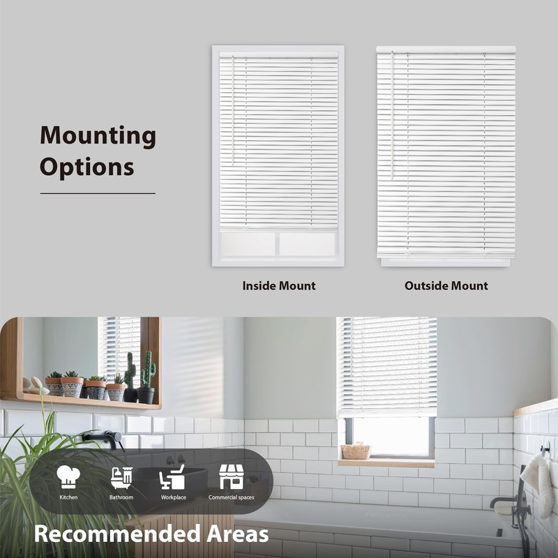 DEZ FURNISHINGS Cordless 1" Signature Mini Blind with Flexible Slats,