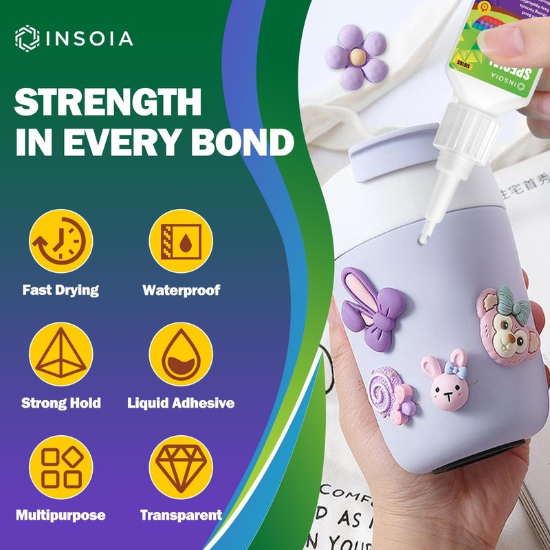 INSOIA Super Silicone Glue Clear, 20g, Strong Bond, with Precision