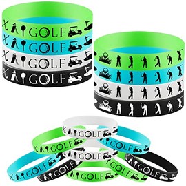 24PCS Golf Themed Rubber Bracelets Sport Slicone Wristbands Party Supplies Decorations Birthday Baby Shower Party Favors