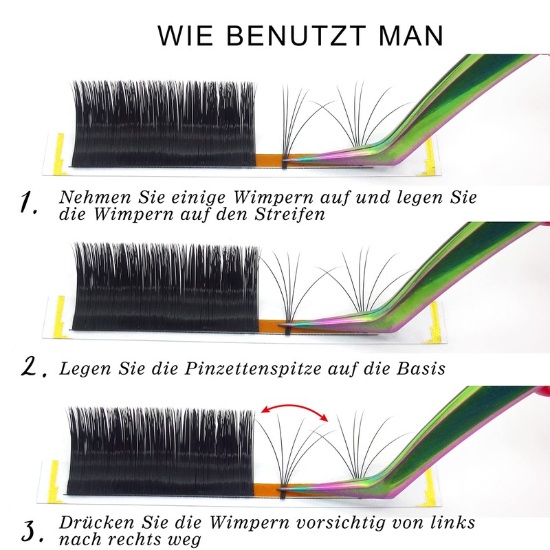 Self-Fanning Eyelashes, .03 .05 .07.10, Easy Fan Lashes for Volume
