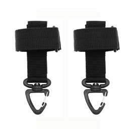 Tactical Glove Clip 2 Pack Nylon Molle Webbing Carabiner Keychain Multipurpose Glove Clip Holder for Outdoor Climbing Hiking Black
