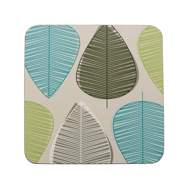Premier Housewares 1203605 Leaf Coasters - Green, Set of 4,
