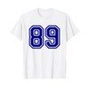 Number #89 Blue Sports Team Varsity Number 89 T-Shirt