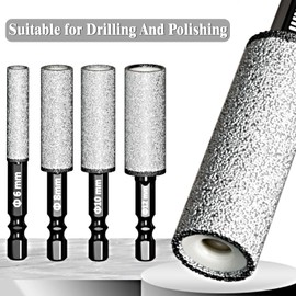 Diamond Drill Bits 10-Pack 10MM Dry Diamond Core Drill Bit Set for Ceramic,Granite,Tile,Glass,Marble,Brick,Stone with 1/4 Hex Shank