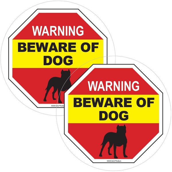 2 Pack Beware of Dog Warning Sticker - Beware of