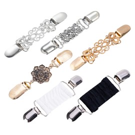 Verazquy 6 Pcs Vintage Waist Cincher Clip, 6 Styles Retro Cardigan Shawl Clips, Sweater Clip Metal Dress Clips Back Cinch Clothes Clips Scarf Shirt Brooch Dress Clips for Women