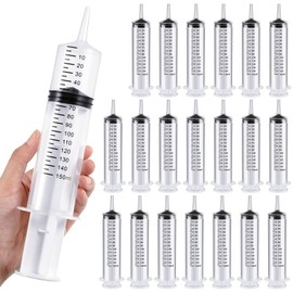 Geiserailie 20 Pcs 150ml Large Syringes Bulk Individual Sealed Plastic Garden Syringe to Use Clean for Liquid Lip Gloss Paint Oil Measuring Filtration Watering Plants Refilling Feeding Industrial Use