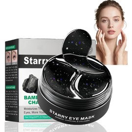 60 PCS Parches Ojos Bolsas y Ojeras, Eye Patches, Máscara Para Los Ojos De Colágeno, Contorno de Ojo Antiarrugas, Anti Edad para Ojeras, Para Eliminación Bolsas y Ojeras, Hinchazón (Bamboo Charcoal)