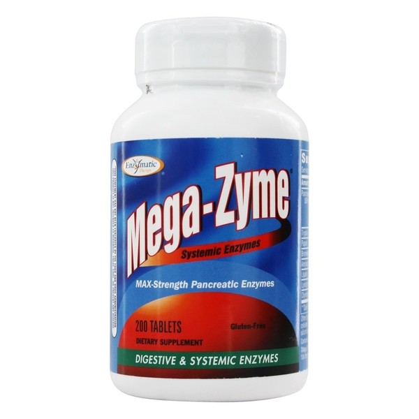 Enzymatic Therapy Mega-zyme, 200 Tablets (2 Pack)