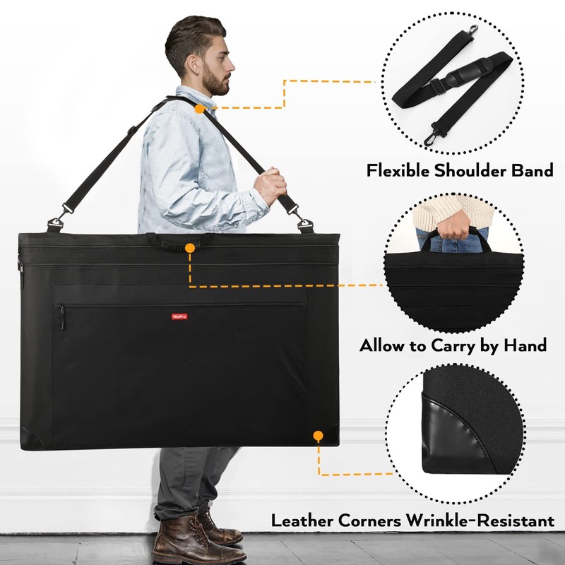 Nicpro Light Weight Art Portfolio Bag, 24x36 Black Art Canvas
