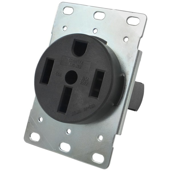 Conntek 80311 RV/ Range/ Generator Straight Blade Flash Mount Receptacle