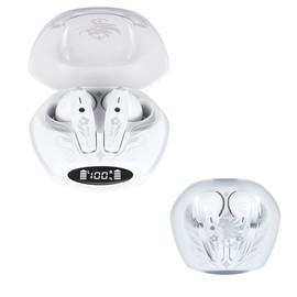 Anime Honkai Impact 3 Headphone Kiana Kaslana Customized White Bluetooth 5.3 Headset Wireless Cosplay Active Noise Cancellation Earbuds for Men Women Fans