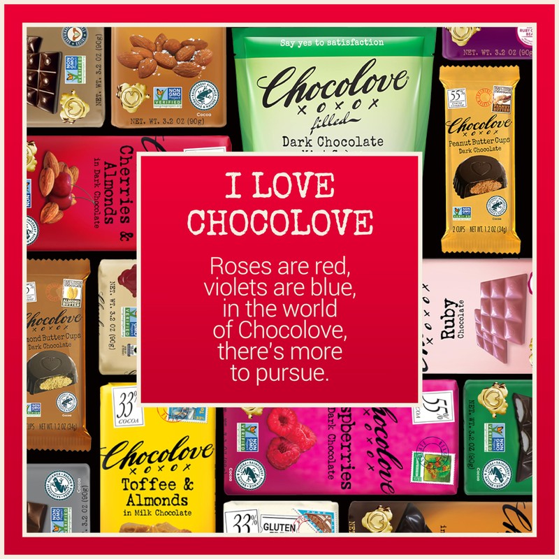 Chocolove Cherry & Almonds Dark Chocolate Bars | 55% Cocoa
