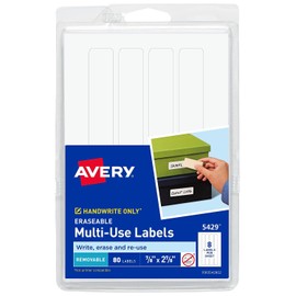Avery 5429 Label Erasable 7/8-Inch x2-7/8-Inch 80/PK White