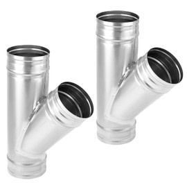 QWORK 4" Duct Splitter, 2 Pack 45° Degree 4" Inch Branch Metal Duct Connector 3 Way Hose Adapter/Splitter for Exhaust Fans, Dryer Vent Covers, and Vent Seals