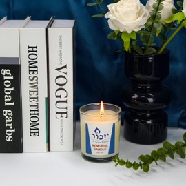 Memorial Candles for Loss of Loved One - Hand Poured 7oz Yahrzeit Candles (White) - Long Lasting 30hr Soy Wax Tribute for Jewish Sympathy, Shiva, Funeral & Remembrance - Unscented Bereavement Gifts