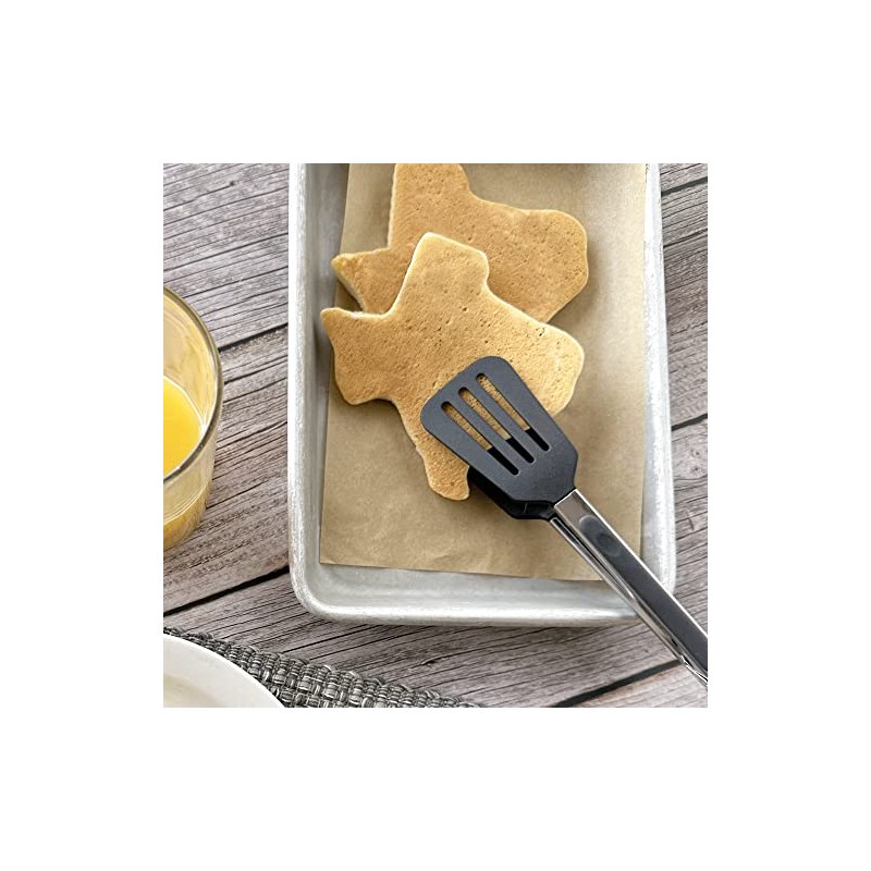 R&M International 96921 Mini 8" Spatula Tong with Locking Handle,