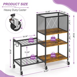 5 Tier Dumbbell Rack, Yoga Mat Storage Rack, Home Gym Storage Rack, Workout Equipment Storage Organizer, Weight Storage Holder Rack with Hooks and Wheels