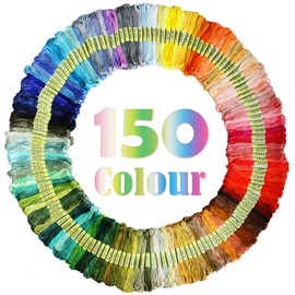 ATDAWN Rainbow Color Embroidery Thread,Cross Stitch Threads, Bracelets Floss, Crafts Floss, 150 Skeins