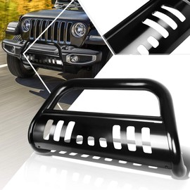 PM PERFORMOTOR 3" Black Steel Bull Bar,Front Bumper Push Bar Grille Guard Compatible with 18-19 Jeep Wrangler