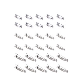 Sowaka 30 Pcs Safety Pin Back Multi Size Silver Metal Safety Brooch Clasp Glue om Bar Pin Backs for Jewelry Finding Making Craft Art DIY Project Replacement Accessories