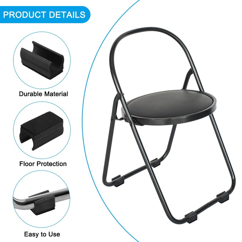 PATIKIL 8 Pcs Rectangular U Shaped Chair Leg Caps with