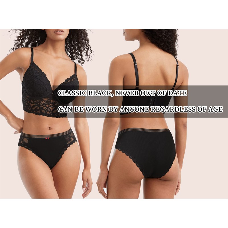 LEVAO Cotton Underwear Women's Bikini Panties Breathable Hipster Stretch Full