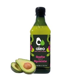 Aceite Vegetal con Aceite de Aguacate 450 G Aleo Cocinar, Saltear, Freír y Hornear - Ideal para Cocinar, Saltear, Freír y Hornear - Sabor Neutro y Alta Estabilidad para Preparaciones Diarias