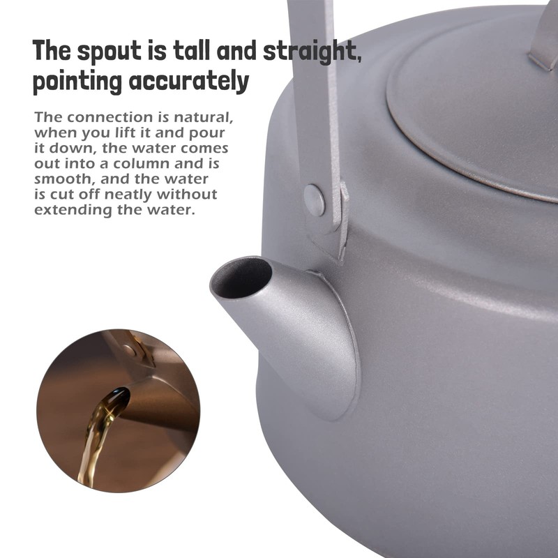 Boundless Voyage 380ml Titanium Teapot with Filter Tea Kettle Stovetop