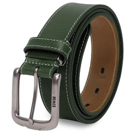 Edwin 0111173 Men's Belt, 1.2 inches (30 mm), 45.7 inches (116 cm), Made in Japan, Cowhide, Hand-painted Leather, Single Stitch, 22269291, green