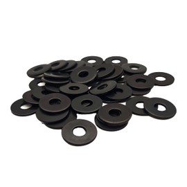 Busieea 50 PCS 1/4" Stainless（304） Flat Washer, 7/10" OD, Black Electroplated Flat Washers Made of Stainless Steel, Flat Washer for Decorating Parts