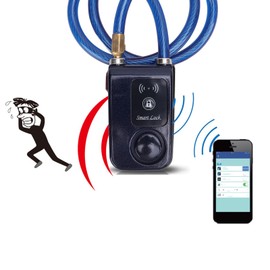 Bluetooth Bicycle Lock, Keyless Smart Lock with Phone App Control, IP44 Water Resistant, Over 110dB Alarm, Anti-theft Lock for Motorcycle, Bicycle, Scooter, Gate Door (Blue)