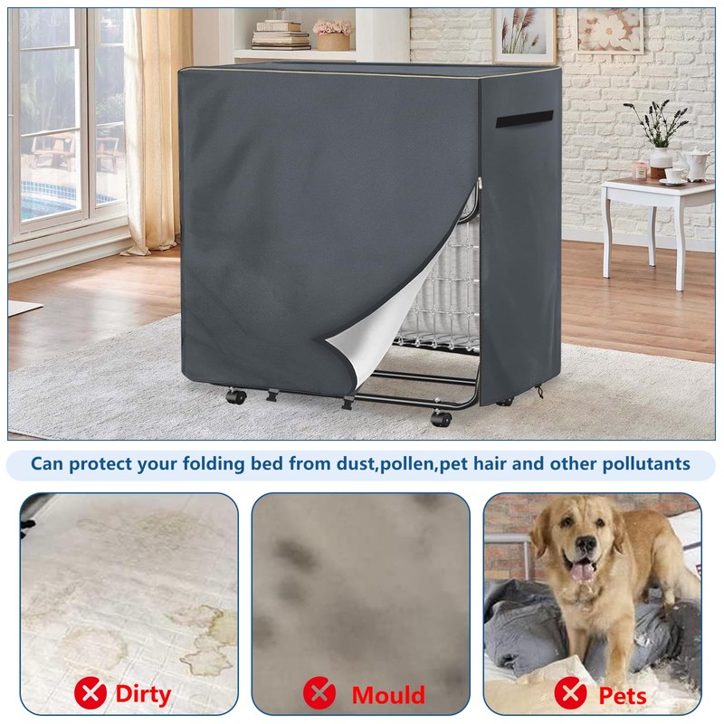 Alickwang Rollaway Bed Storage Cover,Heavy Duty Durable 600D Waterproof Dustproof