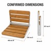 Wall-Mounted Folding Solid Wood Shower Seat with 304 Stainless Steel