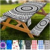 Fitted Picnic Table Cover with Bench Covers Vinyl Waterproof Elastic
