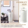 Sawysine White Ceramic Umbrella Stand with Hollow-out Design Heavy Porcelain