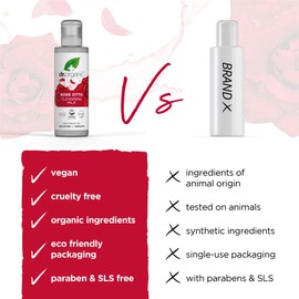 Dr Organic Rose Otto Cleansing Milk, Restoring, Mature Skin, Mens, Womens, Natural, Vegan, Cruelty-Free, Paraben & SLS-Free, Organic, 150ml, Packaging may vary