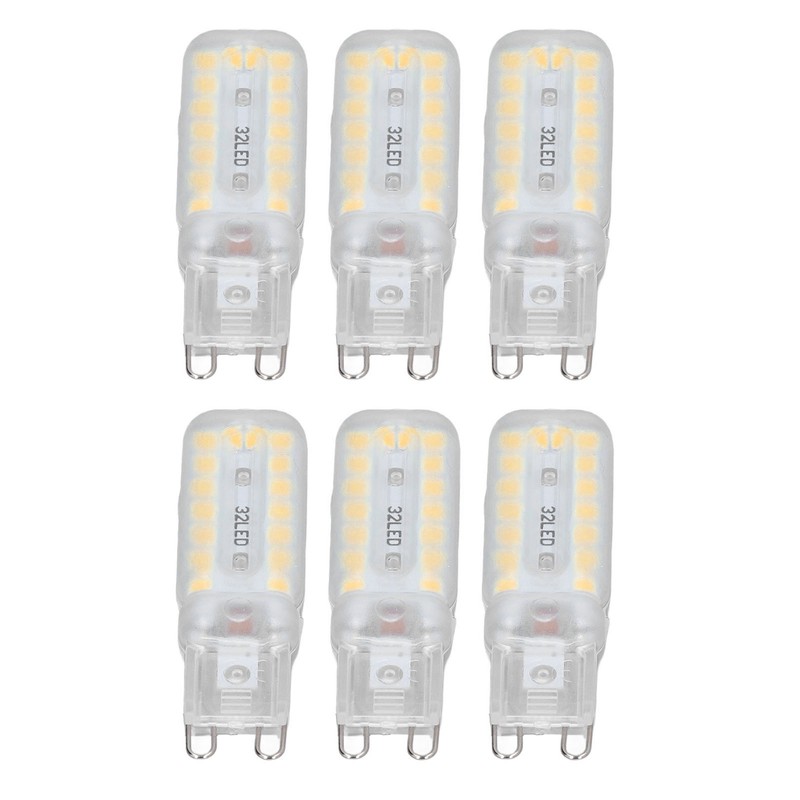 6pcs G9 LED Bulbs 7W Dimmable 360° Illumination Replacement Light
