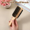 Double Sided Beard Brush, Lmitation Bristle Firm and Soft Sides