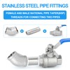 ERGAOBOY 2 Pcs 304 Stainless Steel 45 Degree Elbow, 1/4"