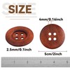 22pcs Brown Round Wood Buttons 4 Holes,Craft Buttons for Sewing