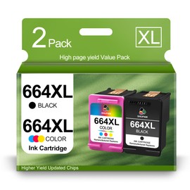 664XL Ink Cartridge Replacement for HP 664 664XL Ink Cartridges Black and Color for DeskJet Ink Advantage 2135 1115 2675 3635 3775 Ink (1 Black/1 Color, 2Pack)